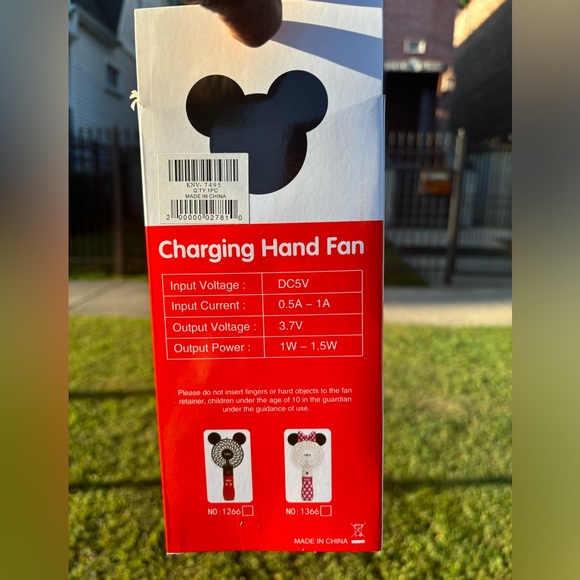 Minnie Hand Held Mini Fan Lights Up Fans 3 Speeds USB Rechargeable With Charger - Picture 13 of 13
